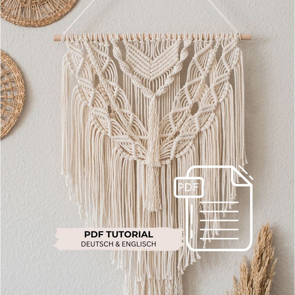 DIY macrame instructions macrame wall hanging macrame step-by-step learn macrame | PDF Download Macrame PDF Instructions German English