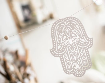 Boho decoration garland Hamsa Hand of Fatima