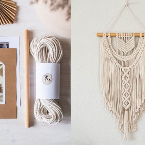 Macrame Wall Hanging DIY Kit Beginner, Macrame Kit Gift Boho incl. Video | DIY Wall Hanging "Wilma" Macrame Starter Set