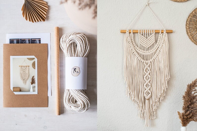 Macrame Wall Hanging DIY Kit Beginner Macrame Kit Gift Boho Etsy UK