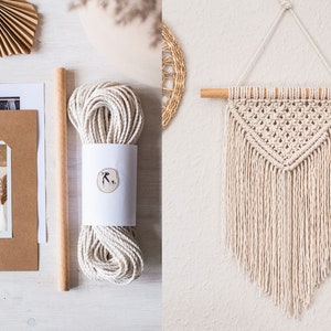 Macramé Wall Hanging DIY Kit Beginner, Macramé Kit incl. Video "Jara" Macramé Starter Set Macramé DIY Set Creative Christmas Gift