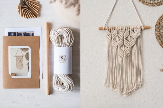 Macrame Wall Hanging DIY Kit Beginner, Macrame Kit Gift Boho Incl. Video  bella Macrame Starter Set Creative Christmas Gift -  UK