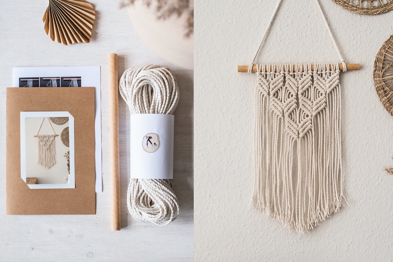 Macrame Wall Hanging DIY Kit for Beginners Macrame Kit Gift Boho Including Video bella Macrame Starter Set Creative Christmas Gift Etsy