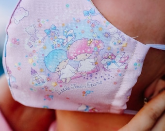 Edizione limitata Baby Pink Little Kawaii Stars Maschera viso Accessorio Halloween Dimensioni per bambini e adulti