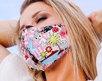 Kawaii Anime Maschera viso Halloween Accessorio Dimensioni bambino e adulto