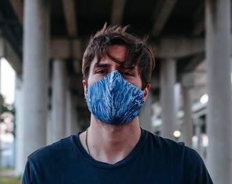 Onde blu Maschera viso uomo Elastico o Tie-Back Regalo di Halloween