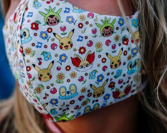 Pika Maschera facciale Costume di Halloween Dimensioni bambino e adulto