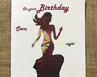 On Your Birthday Own The Night A5 Luna Moon Empowerment Card mermaid