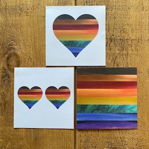 Biglietto d'auguri arcobaleno LGBTQ+ Set di tre