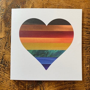 Regenbooghartwenskaart Vierkant LGBTQ+ liefde, jubileum, valentijnswens