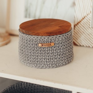 Cesta de almacenamiento con tapa para decoración escandinava | Etsy