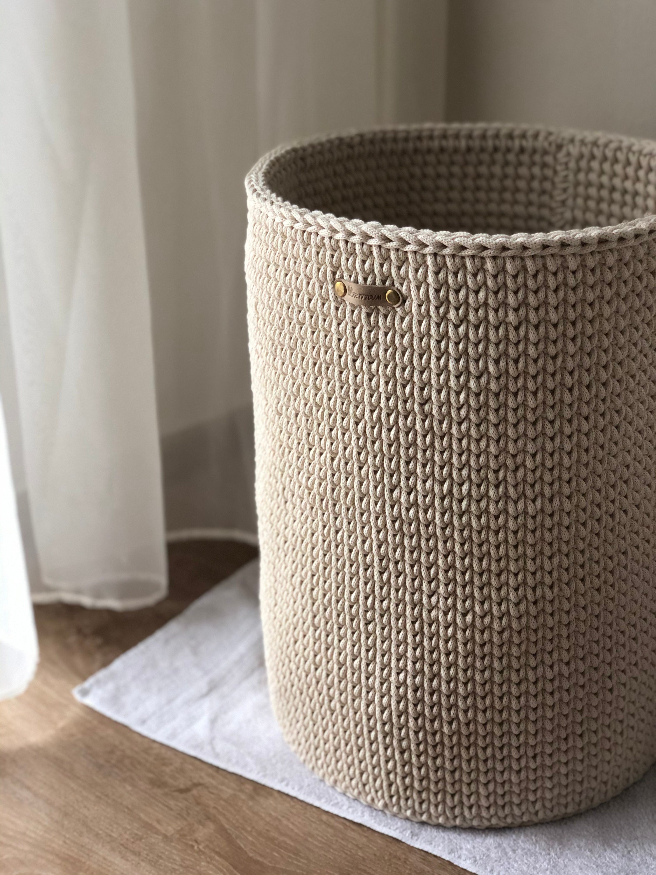 Laundry storage basket for bathroom home decor Etsy