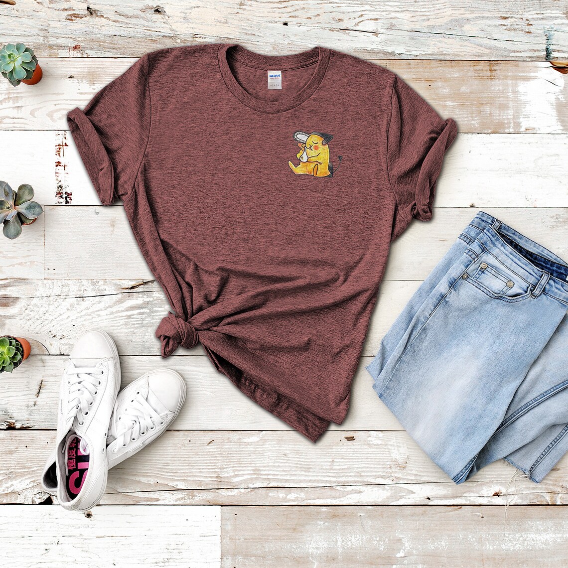 Chainsaw Man Pull Cord Shirt Denji Shirt Pochita Shirt Etsy