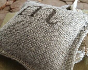 Pack of 5 Key rings Invitation Natural Linen