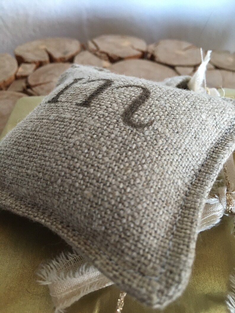 Pack of 5 Key rings Invitation Natural Linen