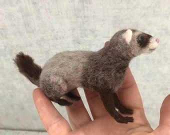 Ferret gifts, Custom ferret portrait, Ferret themed gifts,  needle felted wool ornaments