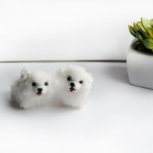 Miniature maltipoo , needle felted dog maltese ,  poodle felted animals, mothers day gift