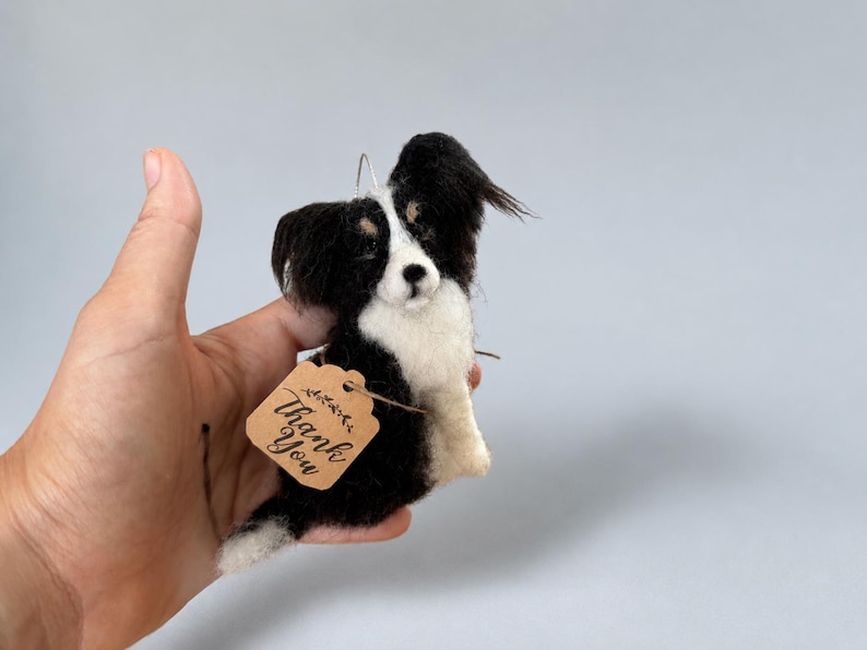 Custom dog ornament , dog memorial gift ornament, needle felted dog portrait, personalized pet gift for him image 7