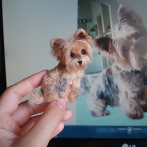 Pet sympathy gift dog,  Felted dog portrait custom, pet memorial jewelry