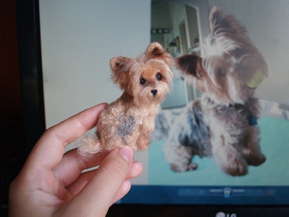 Pet sympathy gift dog, Felted dog portrait custom, pet memorial jewelry