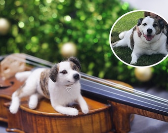 Сustom Felted Dog, Anniversary Gift for Dog Parents, Personalized Pet Figurine