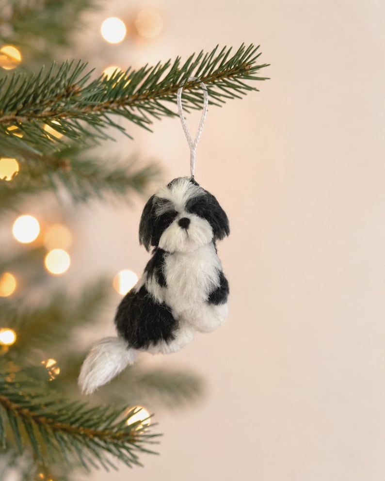 Custom dog ornament , dog memorial gift ornament, needle felted dog portrait, personalized pet gift for him image 4