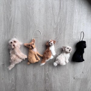 Custom dog ornament , dog memorial gift ornament, needle felted dog portrait, personalized pet gift for him image 11