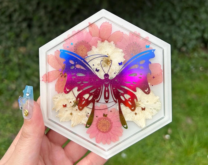 Featured listing image: Resin Butterfly Jewelry Dish Decorative Tray