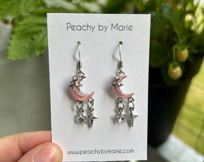 Featured listing image: Whimsical Moon Earrings l Peachy By Marie