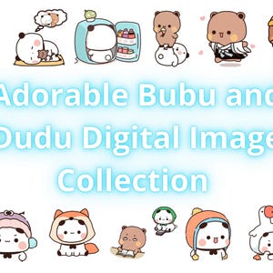 Bubu Dudu Mega Pack • 100 + Cute Panda and Bear Graphics • Kawaii PNG/JPEG Bundle • Perfect for Crafts and Gifts!