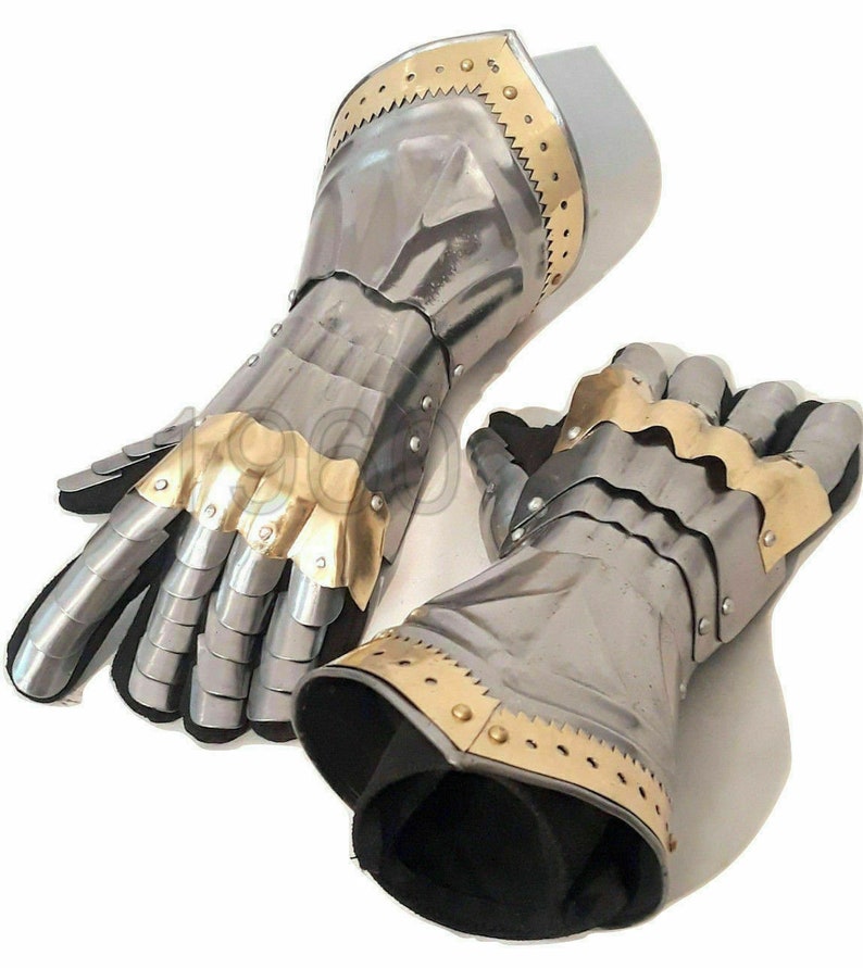 Gauntlet Gloves Armor Pair Medieval Knight Crusader Gauntlets Etsy