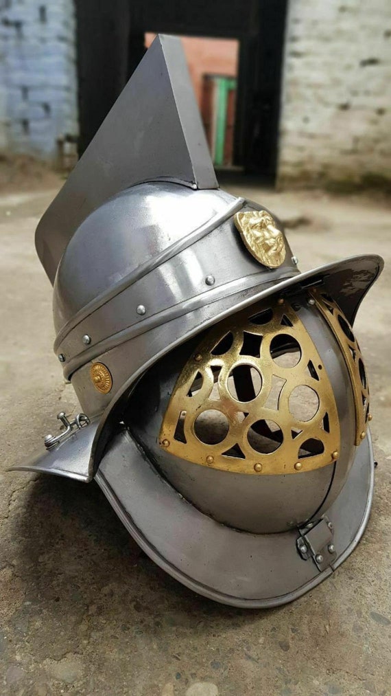 Medieval Gladiator Helmet Armour Helmet Roman knight helmet Larp sca helmet. 