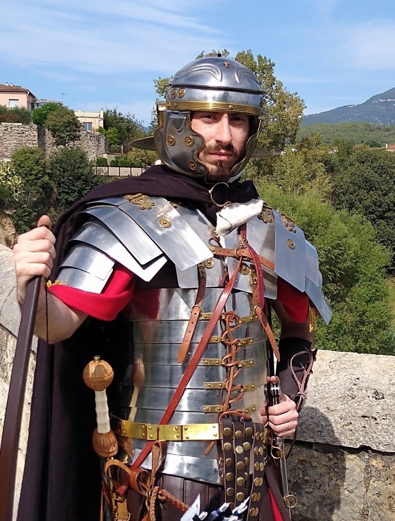 Roman Centurion Helmet With Red Plume Medieval Knight Crusader Armor ...