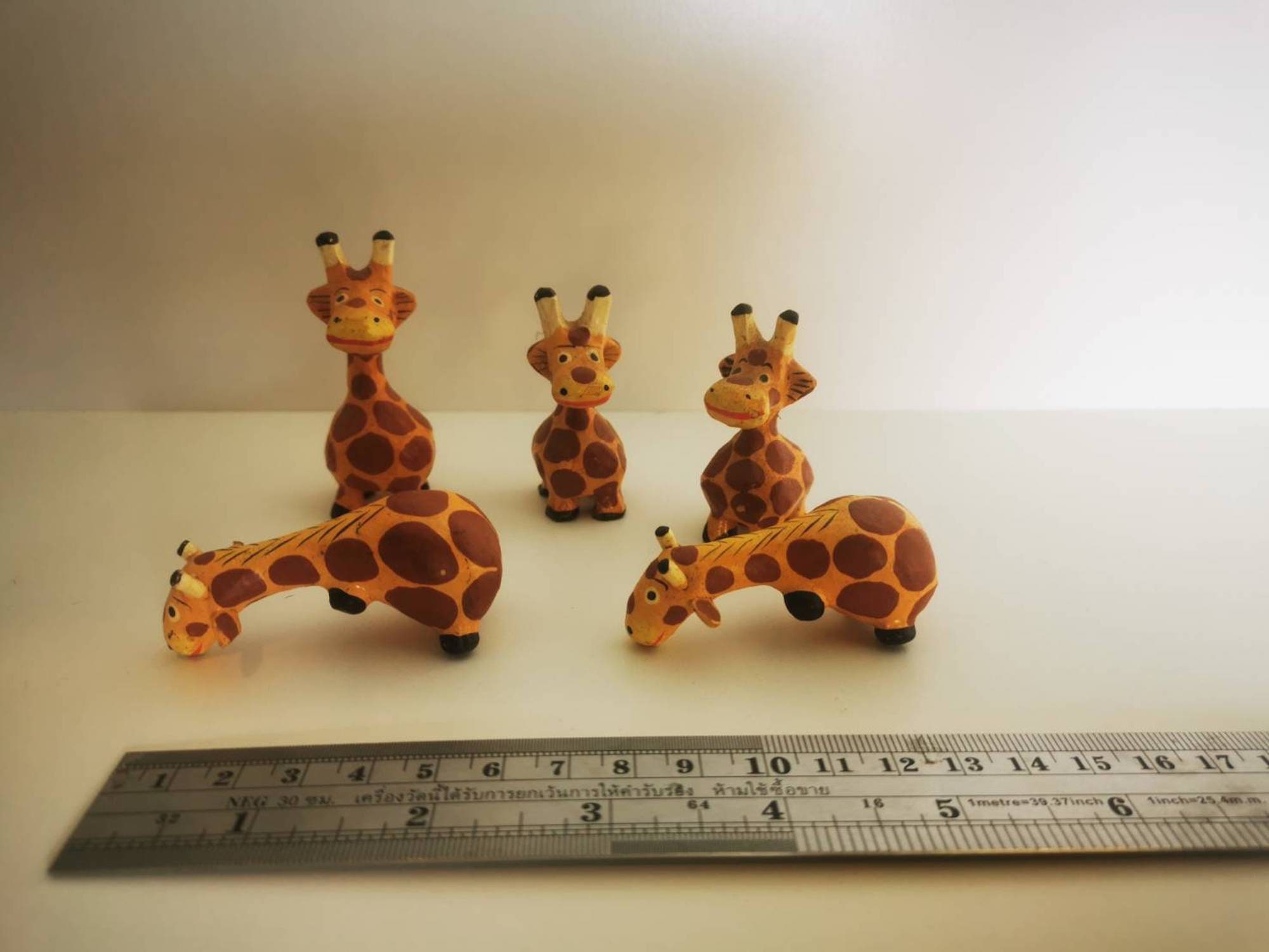 Mix Mini Giraffe Animal Wood Miniature Handcraft Figure Gift Etsy