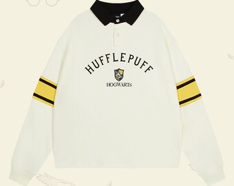 Hufflepuff House Long Sleeve Polo 