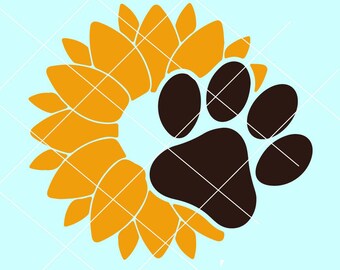 Download Sunflower Paw Print Etsy