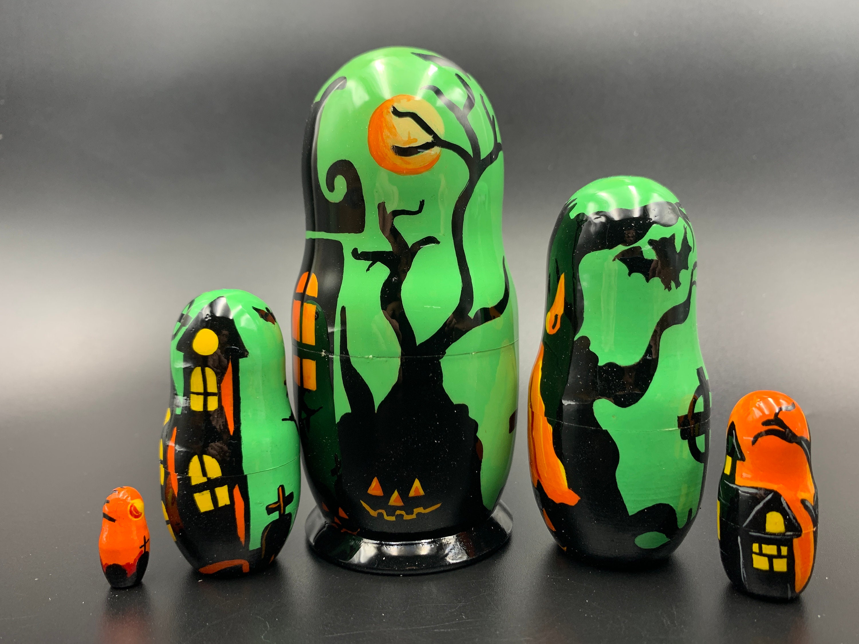 4.5 Halloween Nesting Doll Painted Doll Kids Room Etsy