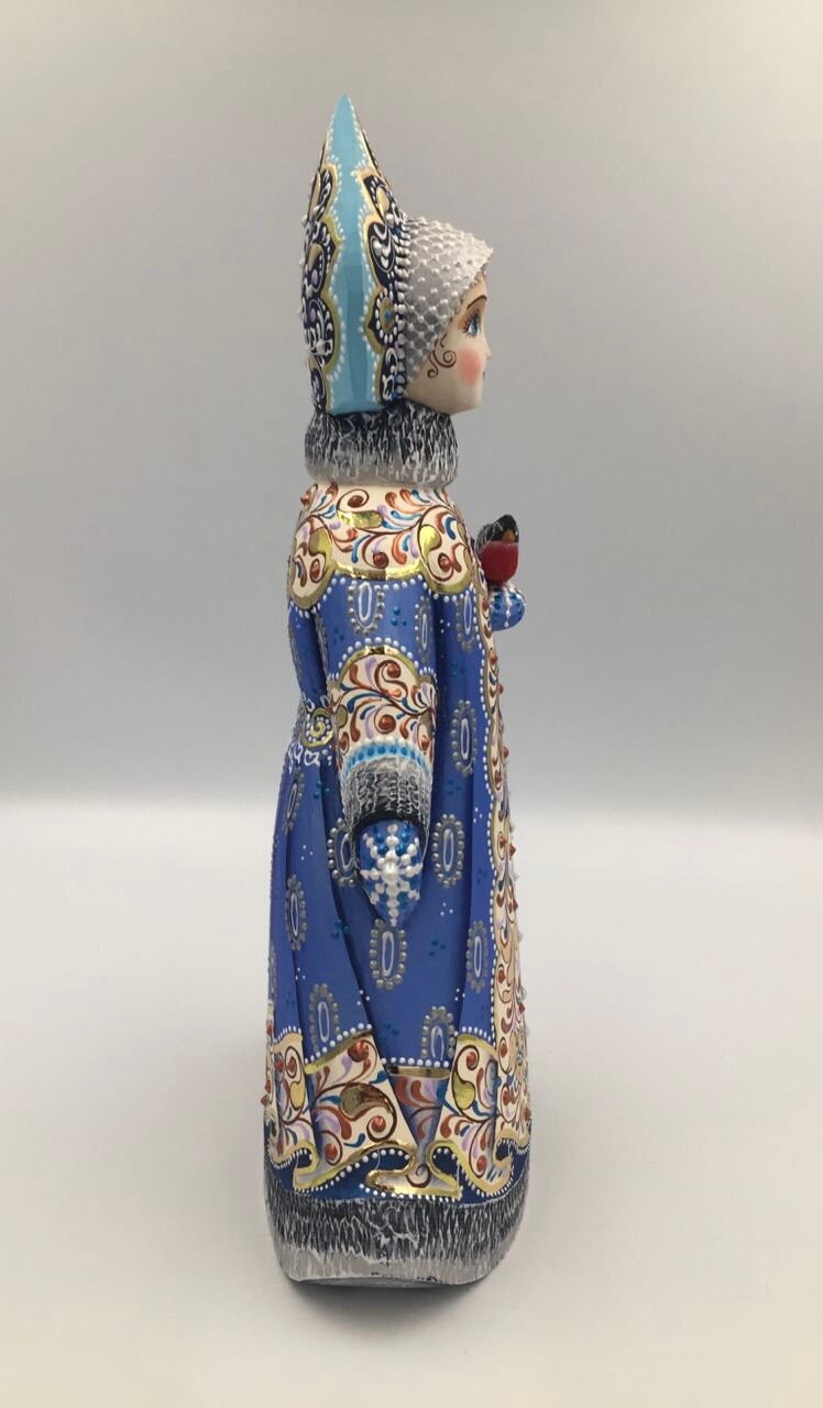 9.8 Carved Wooden Snow Princess Figurine Christmas | Etsy