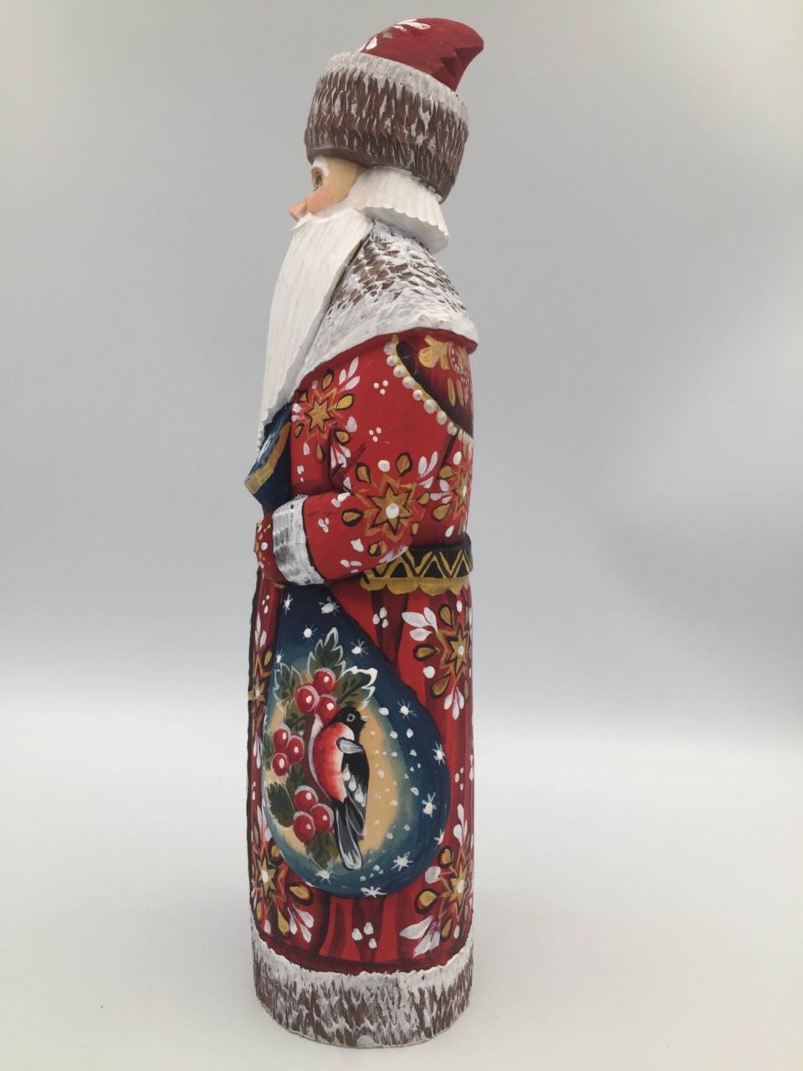 10.4 Carved Wooden Santa Figurine Christmas Decor Hand Etsy