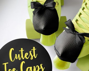 Roller Skate Toe Guards with Ribbon, Leather or Faux Leather Protection