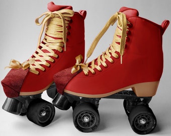 Roller skate toe guards red, toe caps, toe covers, roller skates accessories, cute roller skate toe guards  with ribbon, cutest toe caps.