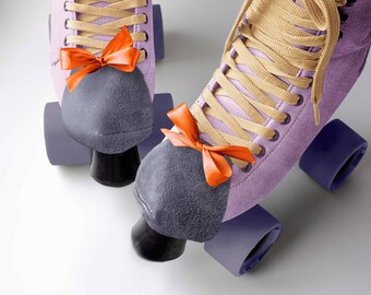 Roller Skate Toe Guards with Orange Ribbon, Cute Skate Accessories