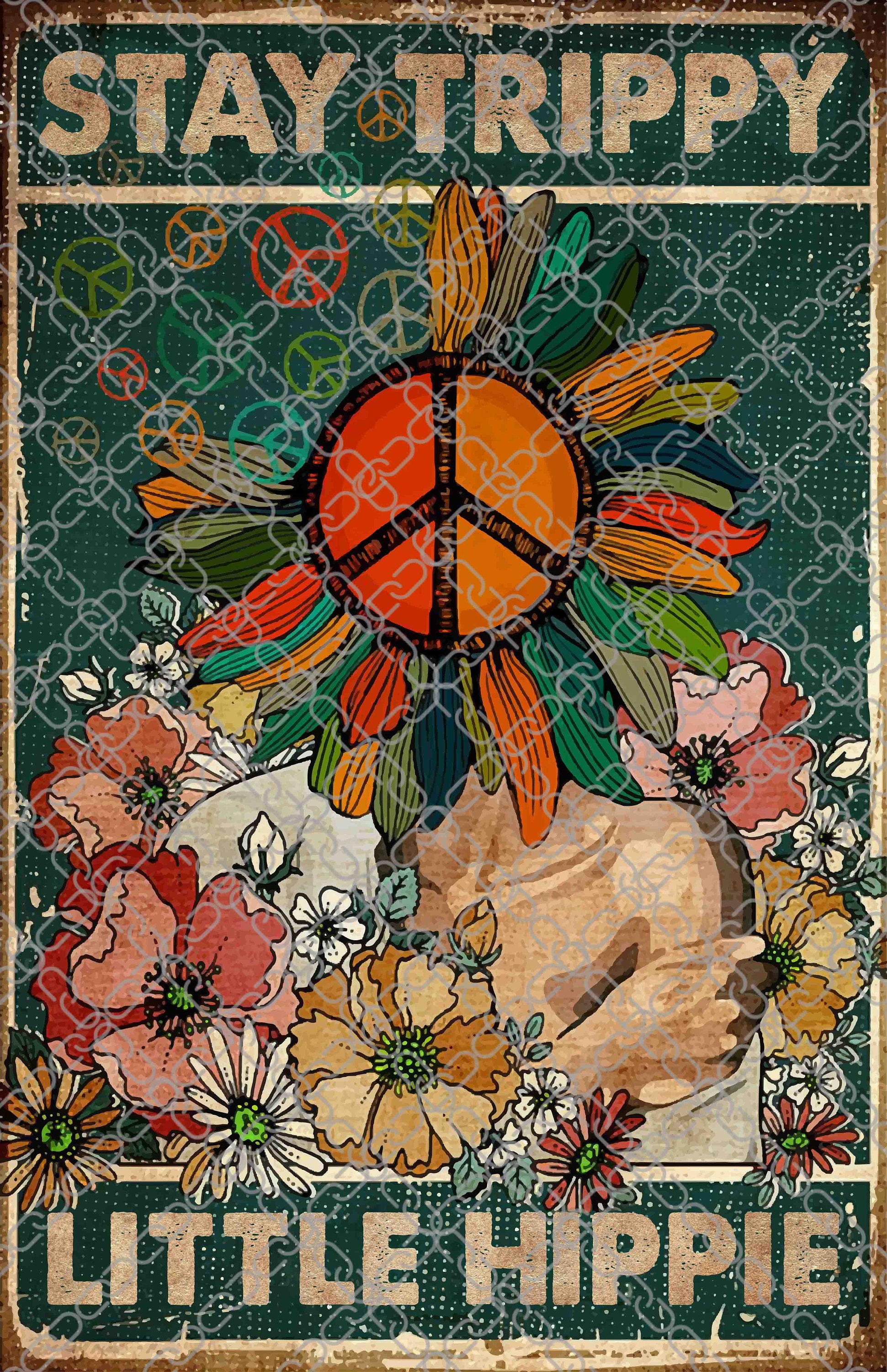 Stay Trippy Little Hippie Poster Hippie Wall Art Boho Etsy