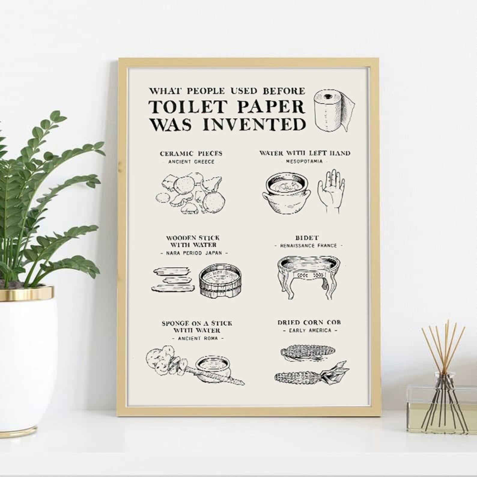 What People Used Before Toilet Paper Was Invented Poster Etsy