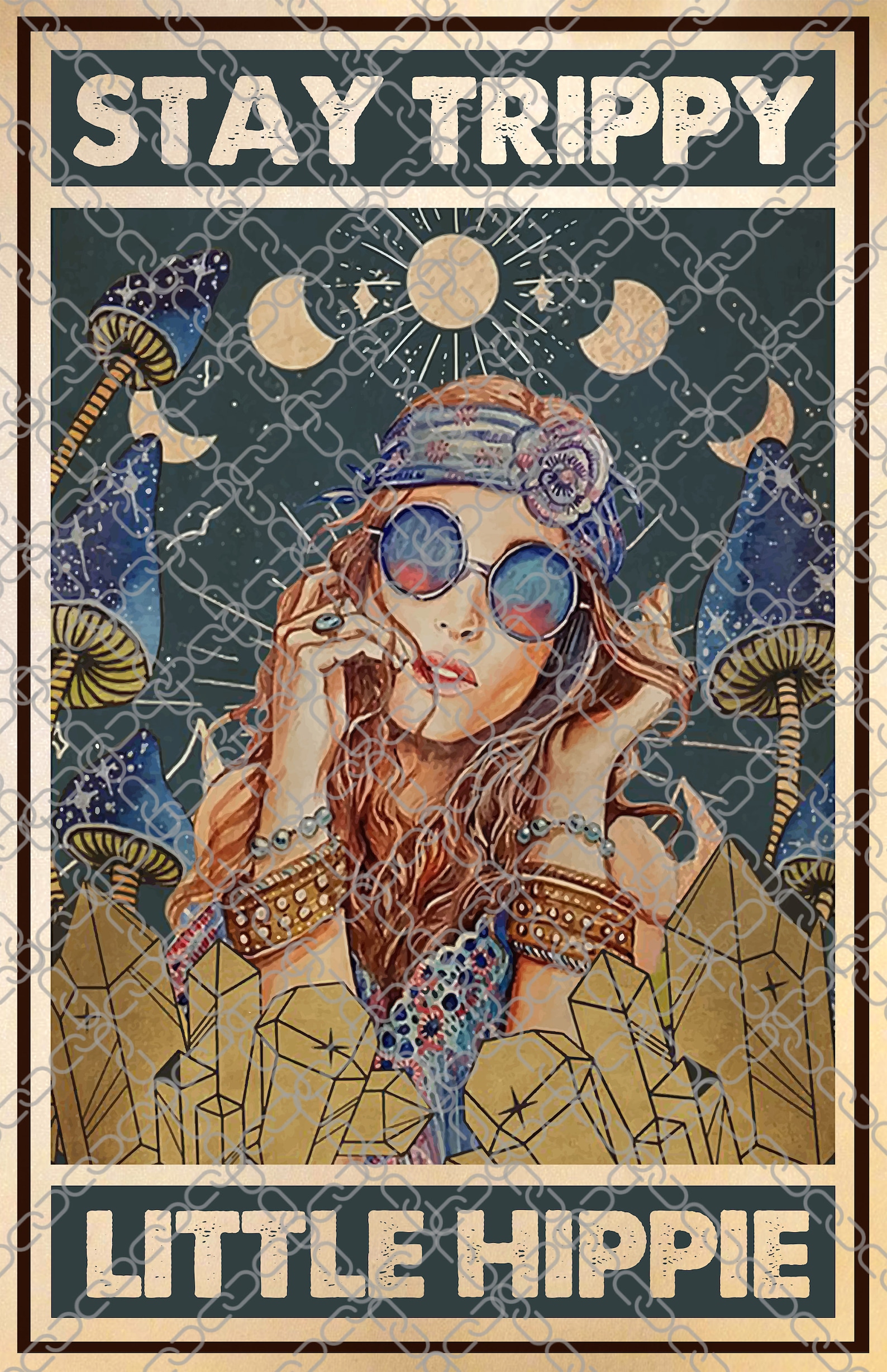 Stay Trippy Little Hippie Poster Hippie Wall Art Boho Etsy