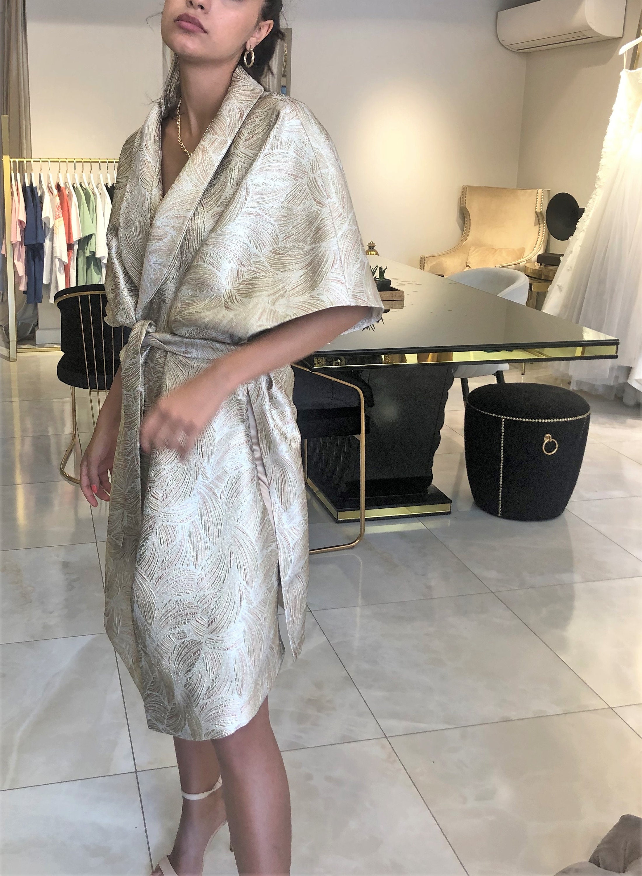 Women Long Brocade Jacket kimono Style Jacketvintage Style Etsy