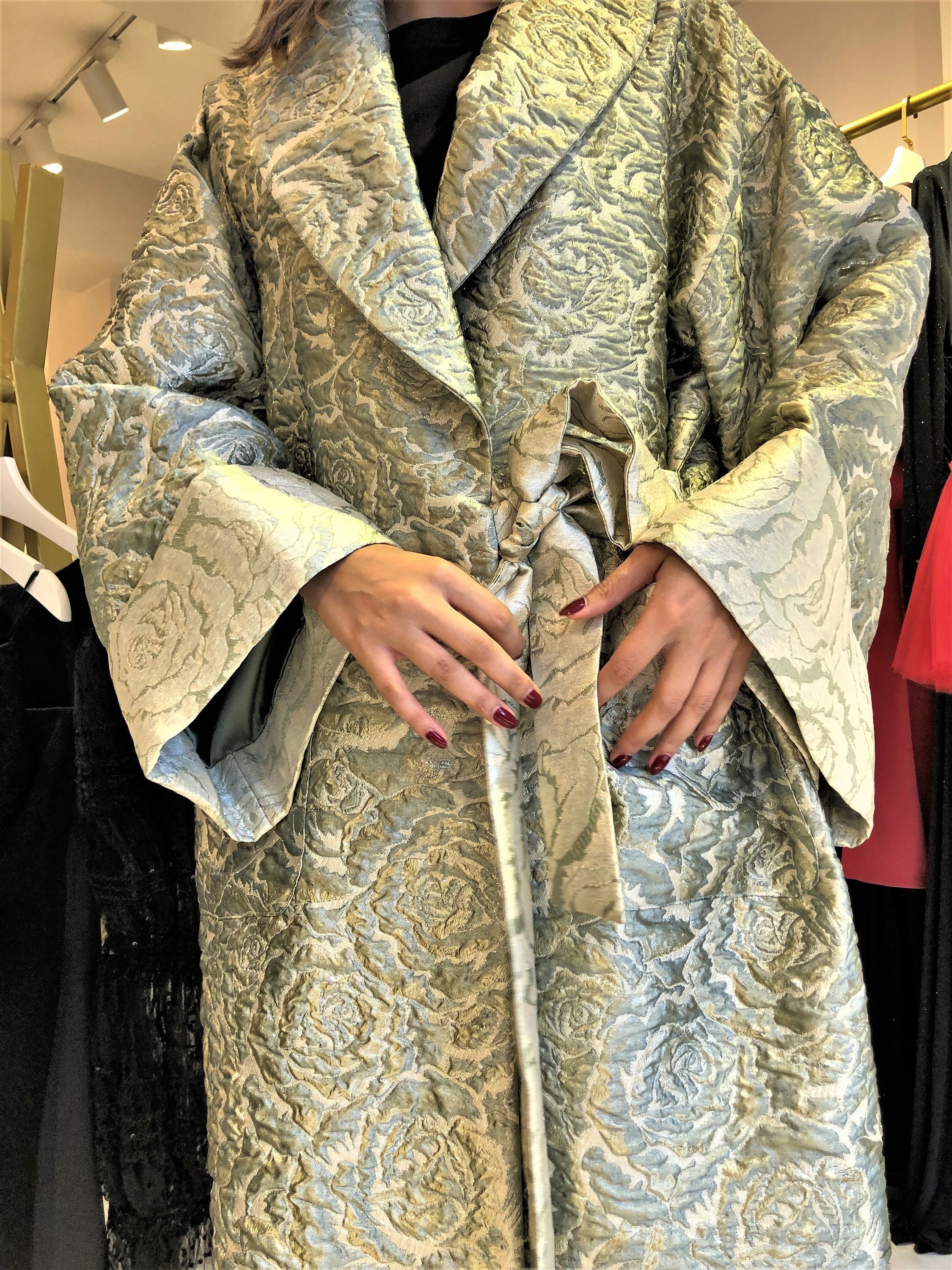 Women Long Brocade Jacket kimono Style Jacketvintage Style Etsy