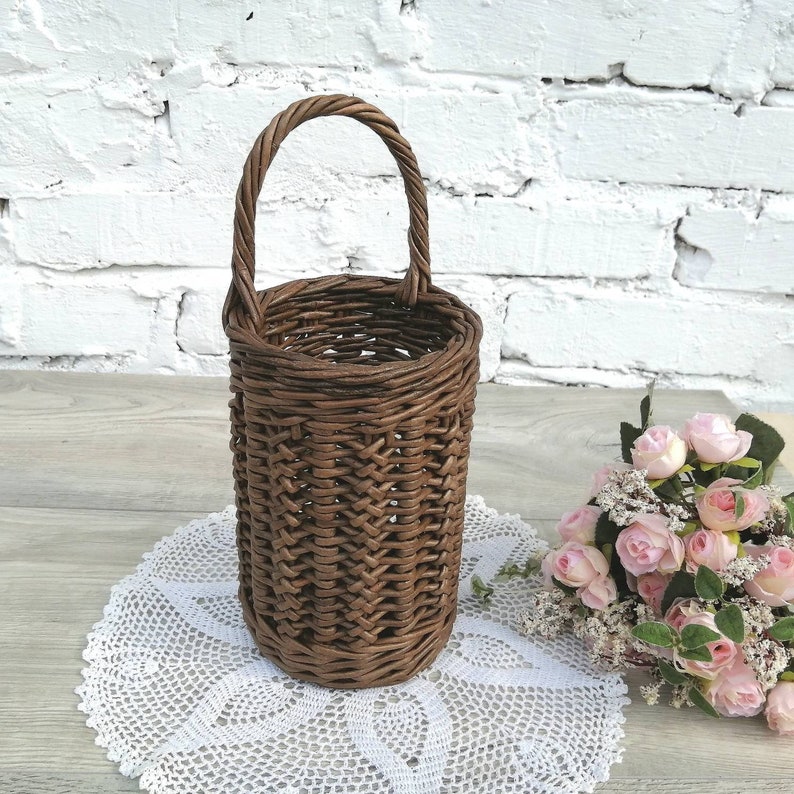 Hanging Wicker Basket Storage Basket Space Organization Etsy