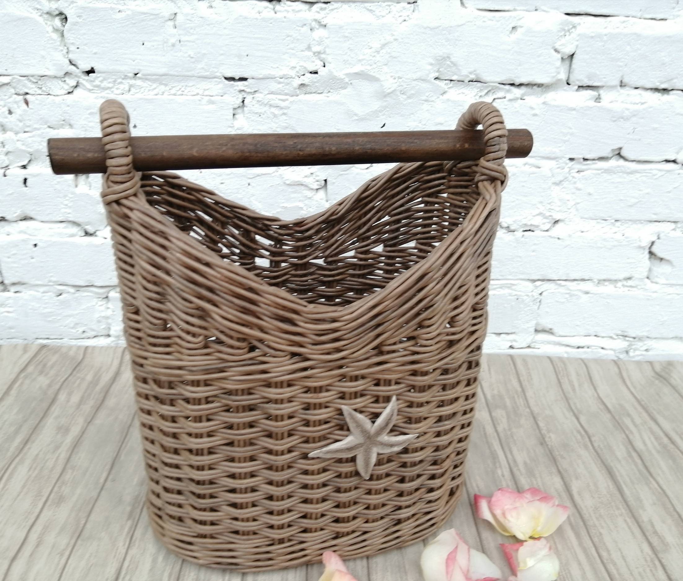 Toilet roll holder Wicker basket for storing spare rolls of Etsy