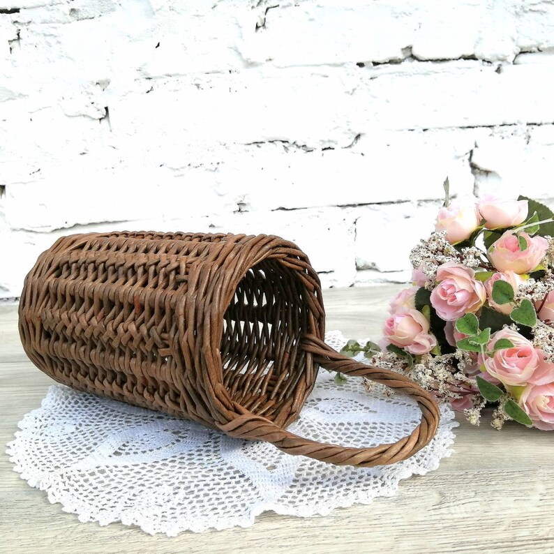 Hanging Wicker Basket Storage Basket Space Organization Etsy